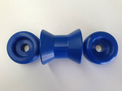 3" Blue Hard Poly Bow Roller with End Protector Caps