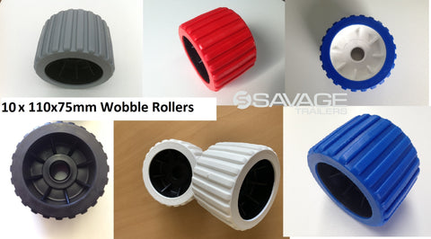 4" Boat Trailer Wobble Roller 110x75mm x 10 Rollers - Various Colours