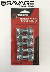 Trojan Ford Wheel Studs & Nuts to suit 1/2" Thread (Ford Stud Pattern) x 5