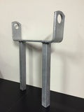 Galvanised 8" Boat Trailer Keel Roller Bracket Only - 20mm Twin Stem to suit 20mm Pin