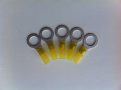 Waterproof Ring Terminals - 13mm Yellow x 5