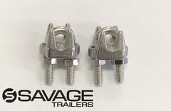 Brake Cable Clamps Stainless Steel to suit 4mm (Small) - Pair