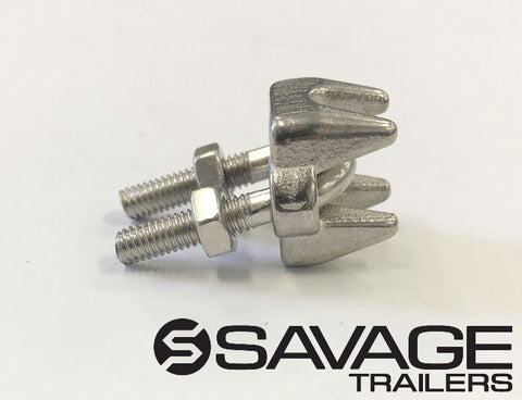 Brake Cable Clamps Stainless Steel to suit 4mm (Small) - Pair