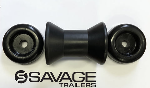 4" Bow Roller with End Protector Caps to suit Fibreglass Boats