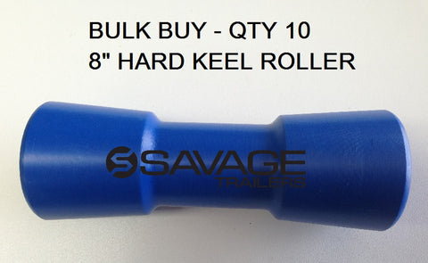 8" Hard Poly Keel Roller to suit 16mm Pin x 10 Rollers - Dogbone