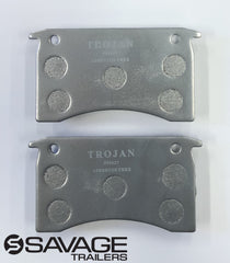 Trojan Mechanical Brake Pads with Stainless Steel Backing Plate - 4 Brake Pads