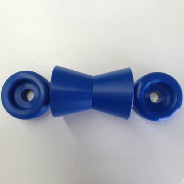 4" Hard Poly V Bow Roller with End Protector Caps