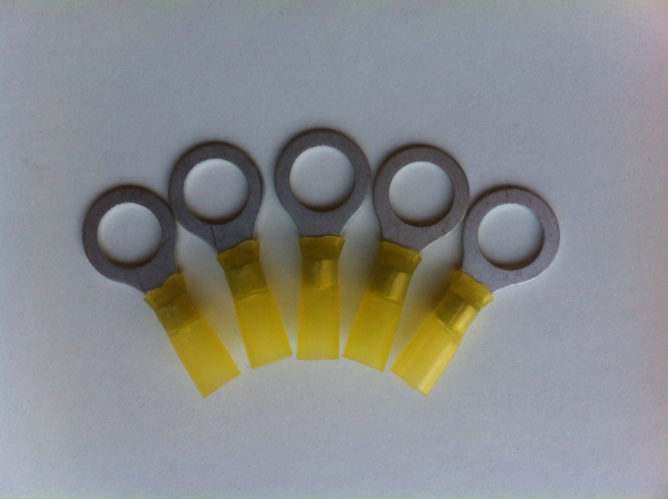 Waterproof Ring Terminals - 13mm Yellow x 5 - Image 3