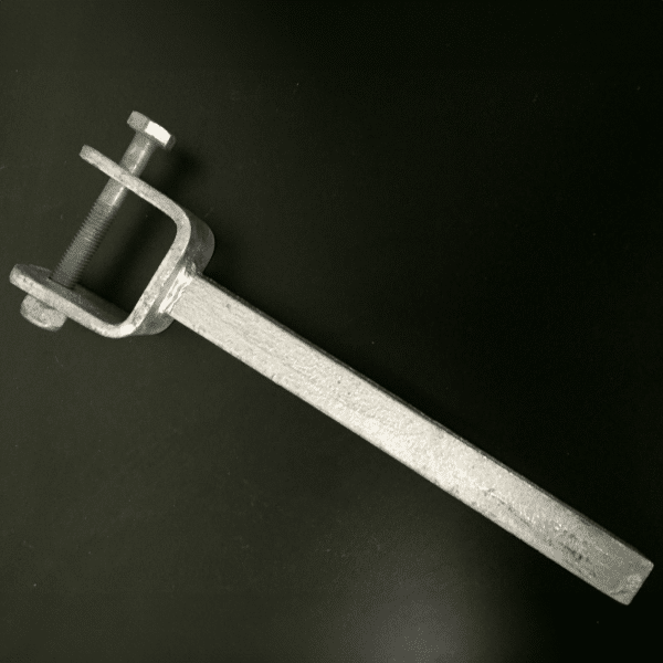 Galvanised 54mm Straight Wood Yoke with 8" Stem (19mm) Upright