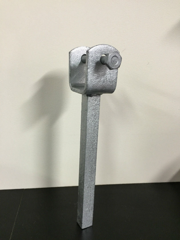 Galvanised 54mm Straight Wood Yoke with 8" Stem (19mm) Upright - Image 3