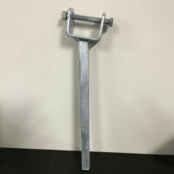 Galvanised 54mm Angled Wood Yoke with 12" Stem (19mm) Upright