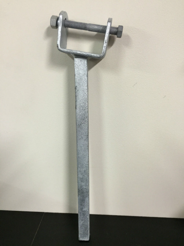 Galvanised 54mm Angled Wood Yoke with 12" Stem (19mm) Upright