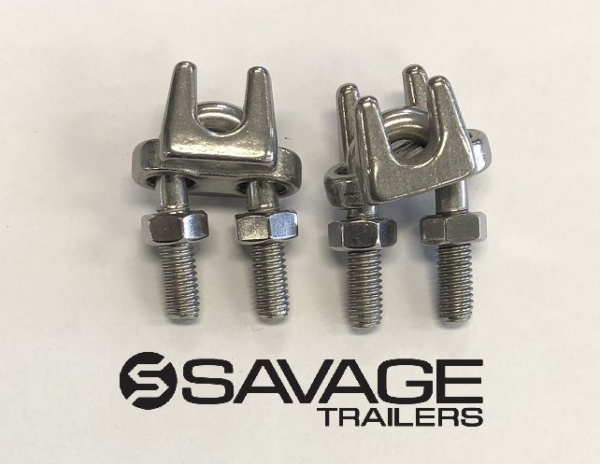 Brake Cable Clamps Stainless Steel to suit 6mm (Large) - Pair