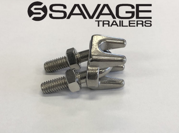 Brake Cable Clamps Stainless Steel to suit 6mm (Large) - Pair - Image 3