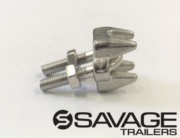 Brake Cable Clamps Stainless Steel to suit 4mm (Small) - Pair - Image 3