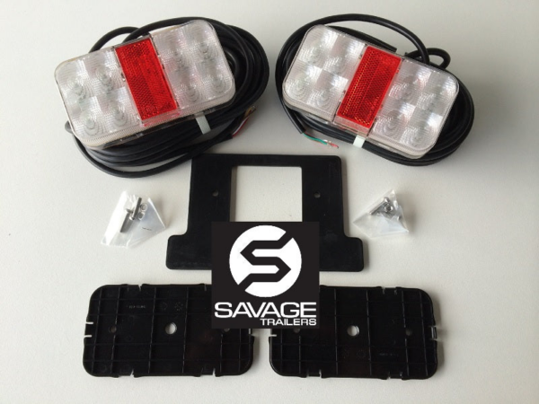 ARK Submersible Rectangle Led Boat Trailer Light Kit - One Pair